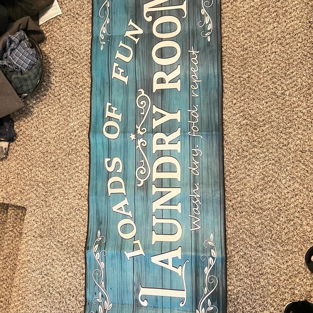 Blue Laundry Room Sign
I didn’t measure before I bought it. 🤦‍♀️